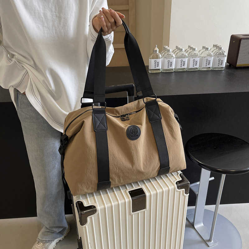 New Korean Style Simple Fashion Gym Bag Large Capacity Handheld Luggage Bag for Women High-End Feel Sports Travel Bag
