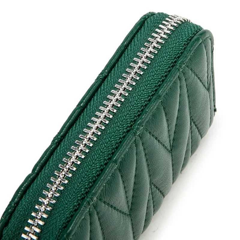 Fashion Womens Antimagnetic RFID Card Bag Sheepskin PU Leather Designer Wrinkle Credit Cards Holder Wallet Women Coin PurseW251017