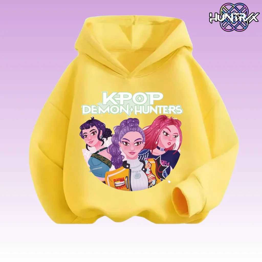 KPop Demon Hunter Rumi Girls Boy Hooded Sweatshirt Warm Childrens Korean Wave Fashion Casual Tops Casual Girls Clothing C251017