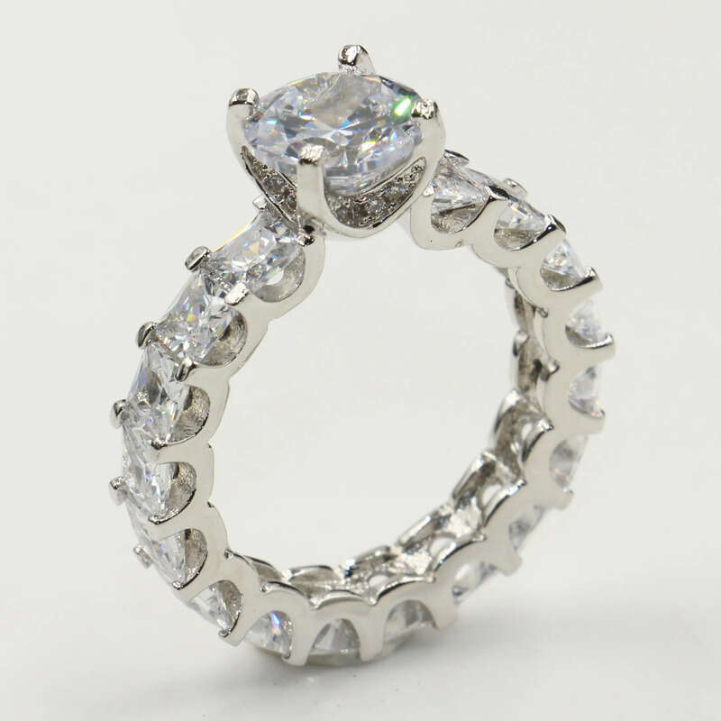 Victoria Wieck Jewelry Hot Sale Real Sterling Sier Round Shape White Topaz CZ Dia Women Wedding Princess Band Ring Gift