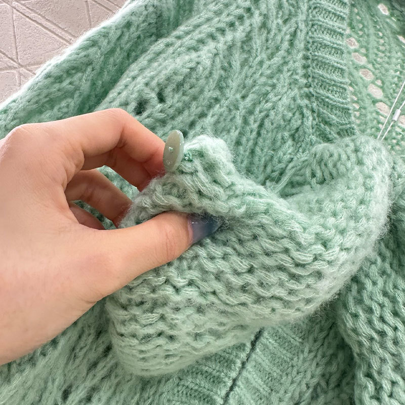 Chan New Lady Bow Tie Hollow Out Knitted Sweater Dress High Quality Designer Long Sleeve V-Neck Sweater Women 2025 Tops Clothes Paris Runway Long Outw