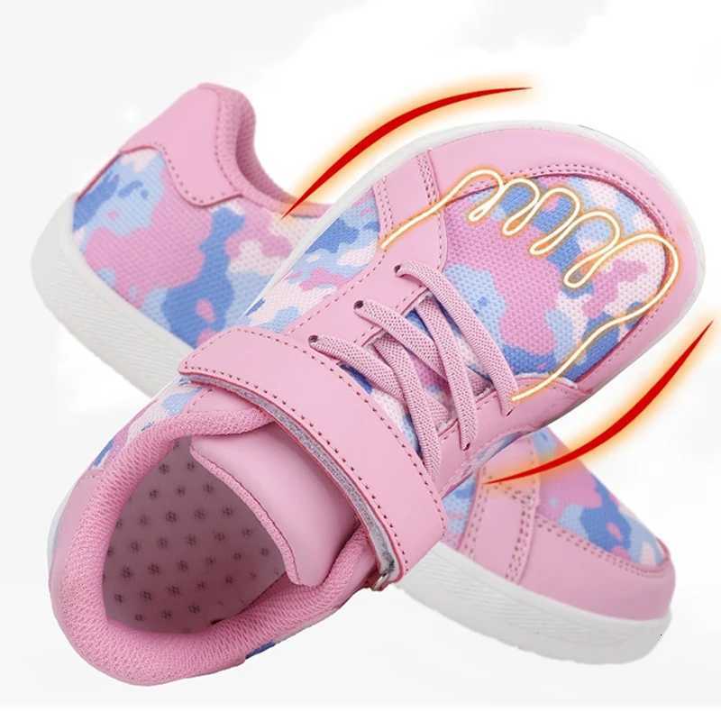 New Kids Wide Toe Barefoot Shoes LittleBigKid Hook Loop Minimalist Sneakers Artificial Leather Mesh Lightweight ShoesT251017