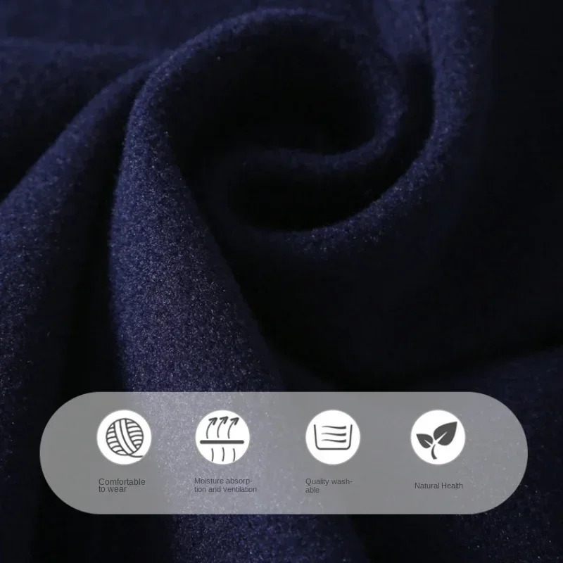 Teens Girls Winter Jacket Preppy Style Navy Midlength Wool Coat for Kids Thick Warm Casual Allmatch School Children Outerwear 251015