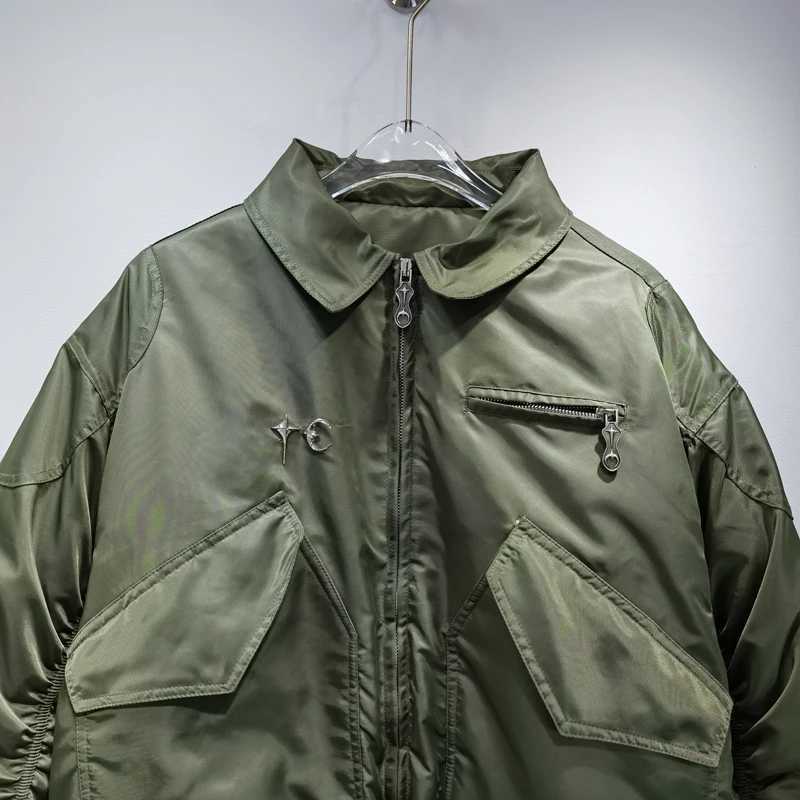 American Street Trend THUG CLUB Flight Jacket Rivet Design Cottonpadded Outerwear Casual Fashion Brand Thug Club Jackets J251017