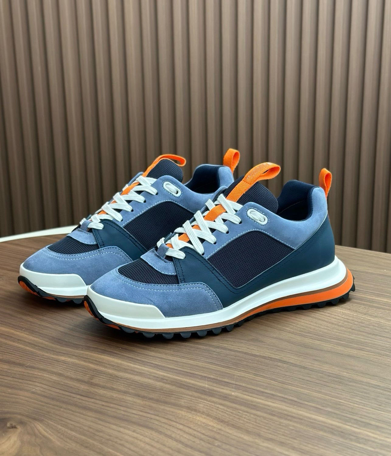 Top Design Men's Leader Sneaker Shoes Suede Calfskin Rubber Sole Trainers High Quality Comfort Man Party Wedding Dress Outdoor Casual Walking EU38-46