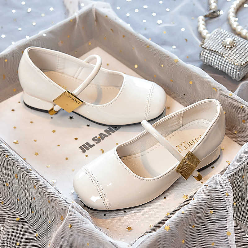 Girls high heels childrens princess leather shoes 2025 Spring and Autumn new item Mary Jane patent leather soft soled baby single shoes W251017