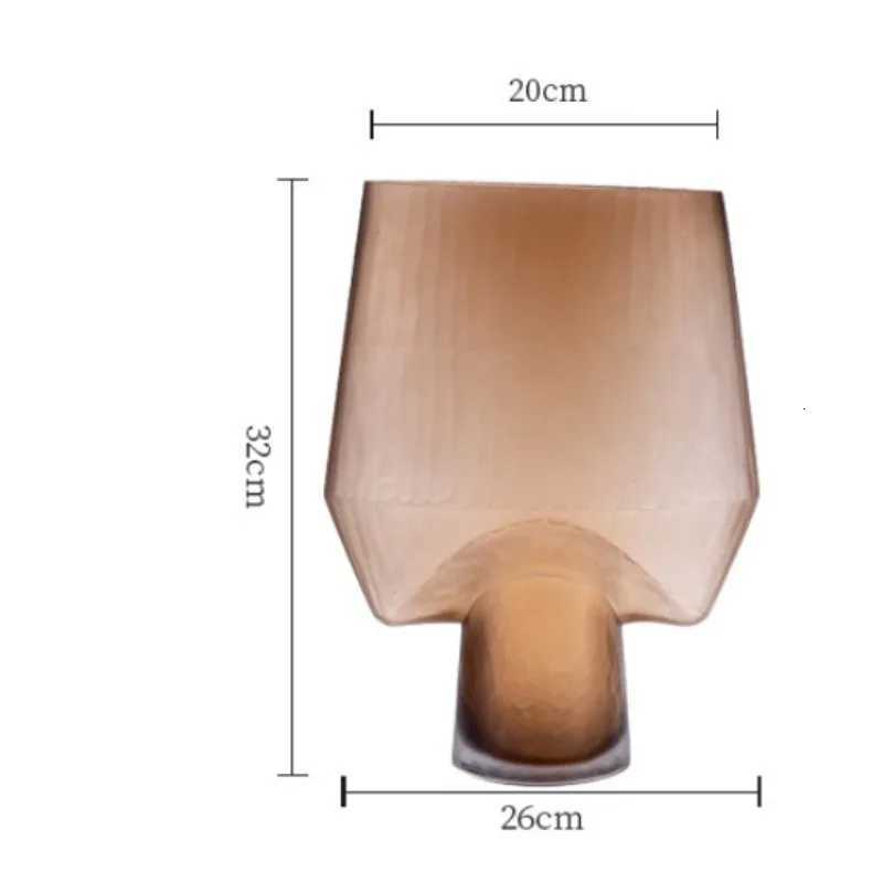European Style Frosted Multiedge Design Transparent Glass Vase Creative Hydroponic Flowers Living Room Decoration Ornaments C251017