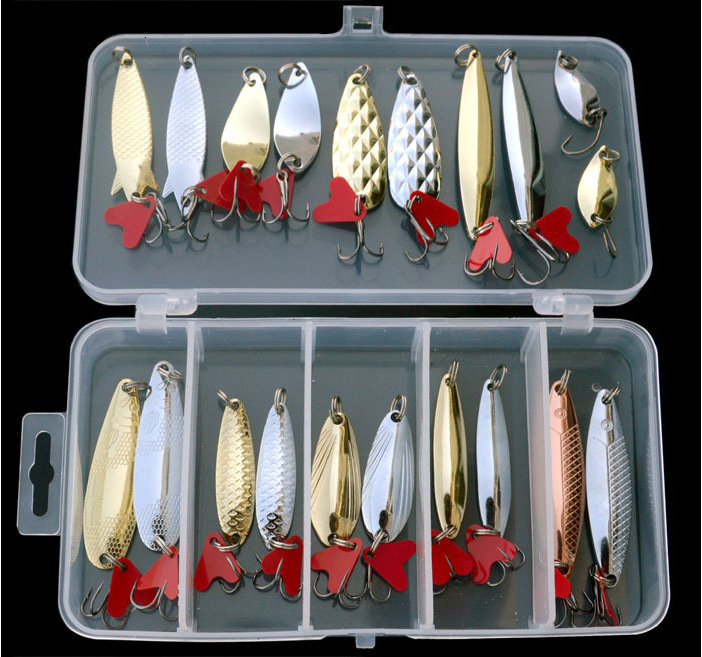 Baits Lures Sea Fishing Lure Set Mixed Spoon Fishing Lure For Pike Silicone Bait Crankbait Popper Fishing Accessories Free Shiping B571 230331