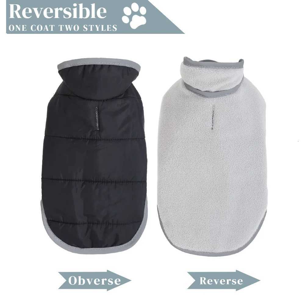Reflective Pet Jacket With Leash Hole Reversible Waterproof Dog Outfits For Small Medium Dogs Cat Warm Chihuahua Vest For WinterW251017