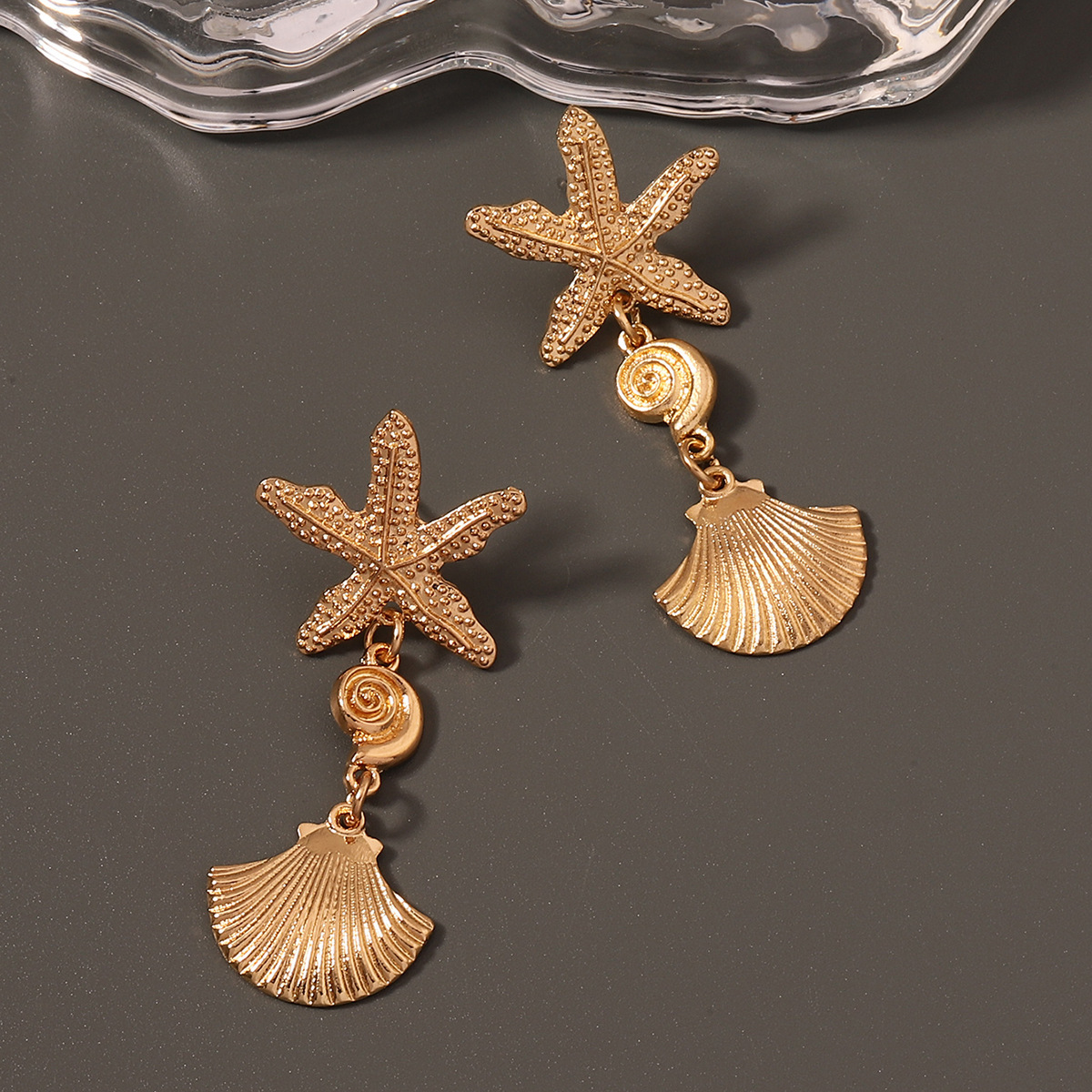 Fashion luxury earrings New Creative Vacation Style Personality Starfish Alloy Shell Earrings Simple Versatile gift for girls free shipping