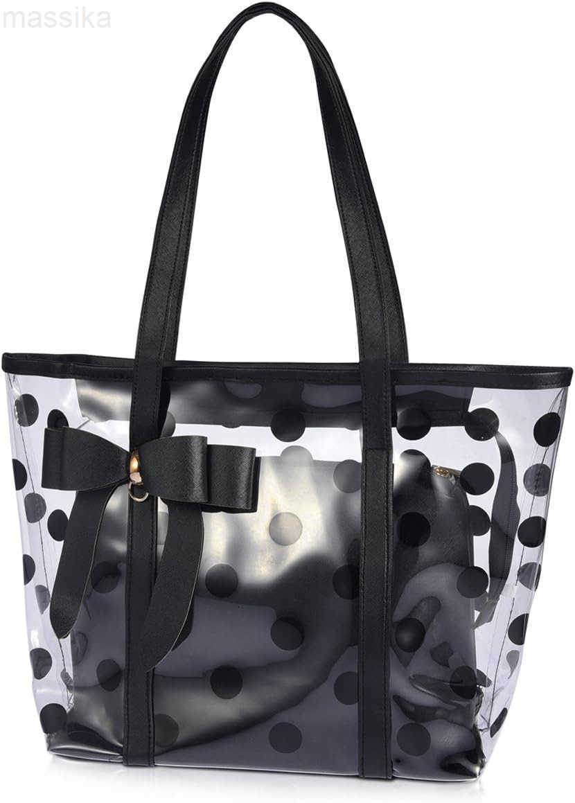 Womens Clear Tote Bags MultiUse Shoulder bag Handbag Beach bag Shopping Bag M251017