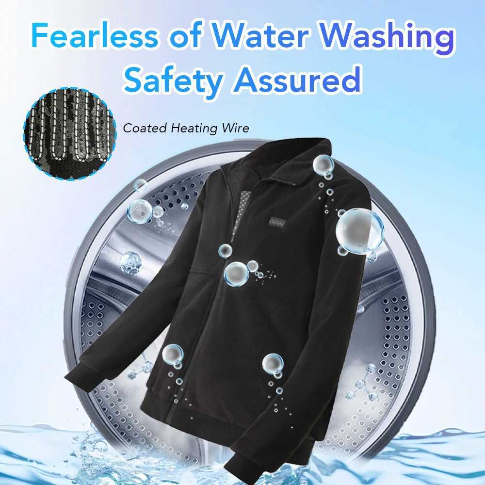 8 Areas Intelligent Electric Heating Polar Fleece Jacket Mens Winter Smart USB Constant Temperature Graphene Fleece Warm Coat H251017