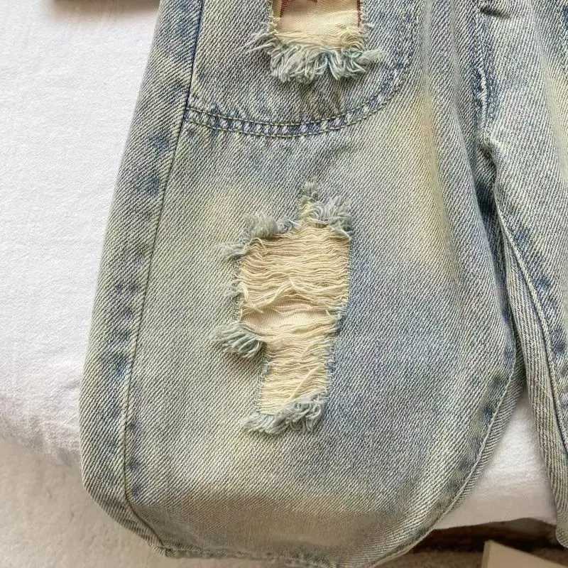 Childrens jeans Spring and Autumn boys casual ripped pants 2025 new baby pants stylish Korean trousersT251017