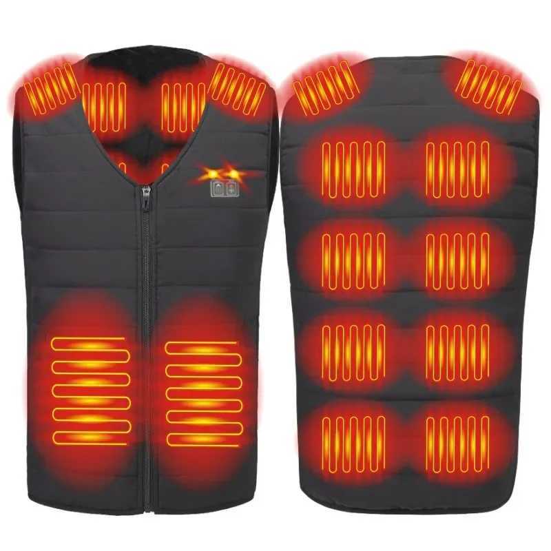 Heated Carbon Fiber Vest Intelligent Temperature Control Mens Vneck Thermal Vest CrossBorder Twelve Zones Warm Outerwear H251017
