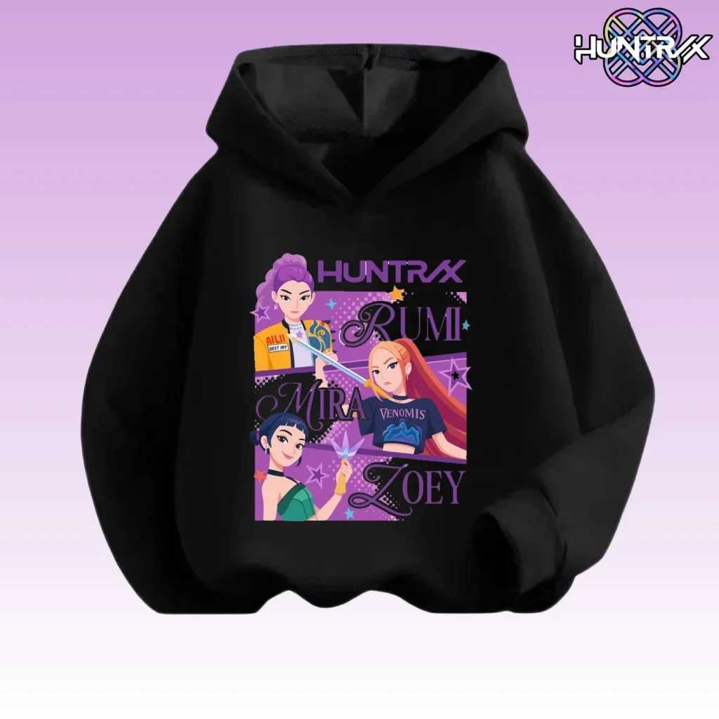 KPop Demon Hunter Rumi Girls Boy Hooded Sweatshirt Warm Childrens Korean Wave Fashion Casual Tops Casual Girls Clothing C251017