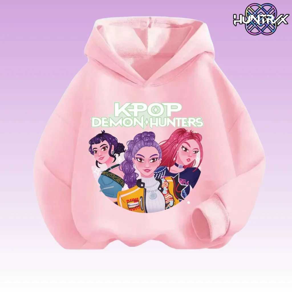 KPop Demon Hunter Rumi Girls Boy Hooded Sweatshirt Warm Childrens Korean Wave Fashion Casual Tops Casual Girls Clothing C251017