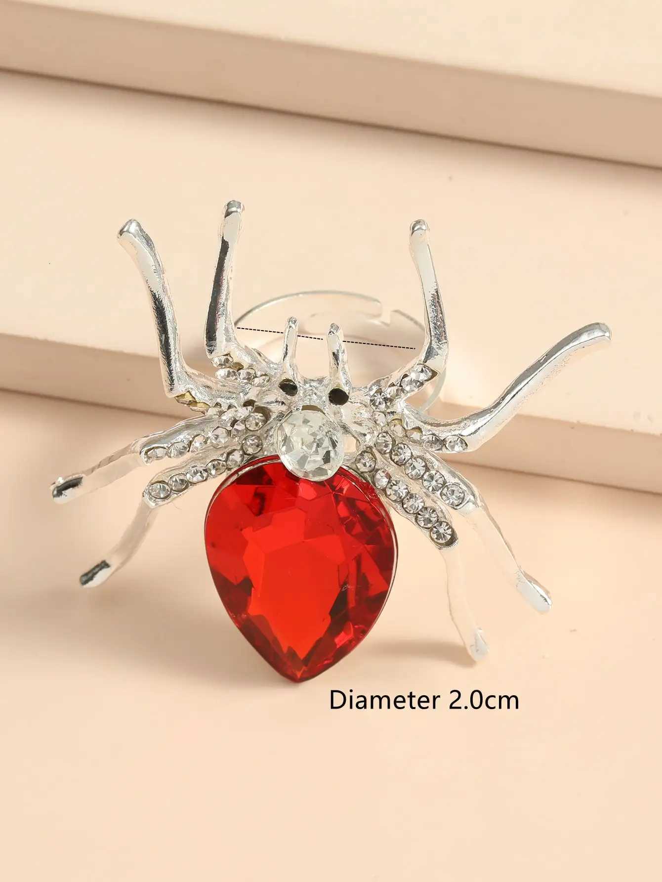 1 Piece Punk Simple Temperament Highgrade Sapphire Emerald Ruby Animal Spider Ring Ms Fashion Single Holiday Travel Z251017