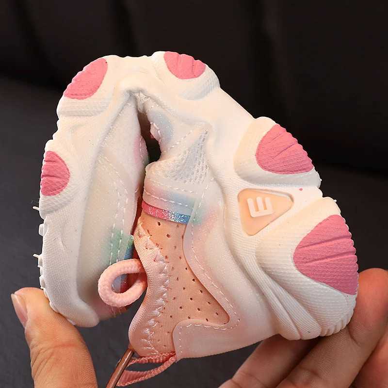 1 pairs Spring and Autumn New Childrens Shoes Breathable Elastic Lycra 15 Year Old Girls Baby Shoes Sports and Casual ShoesT251017