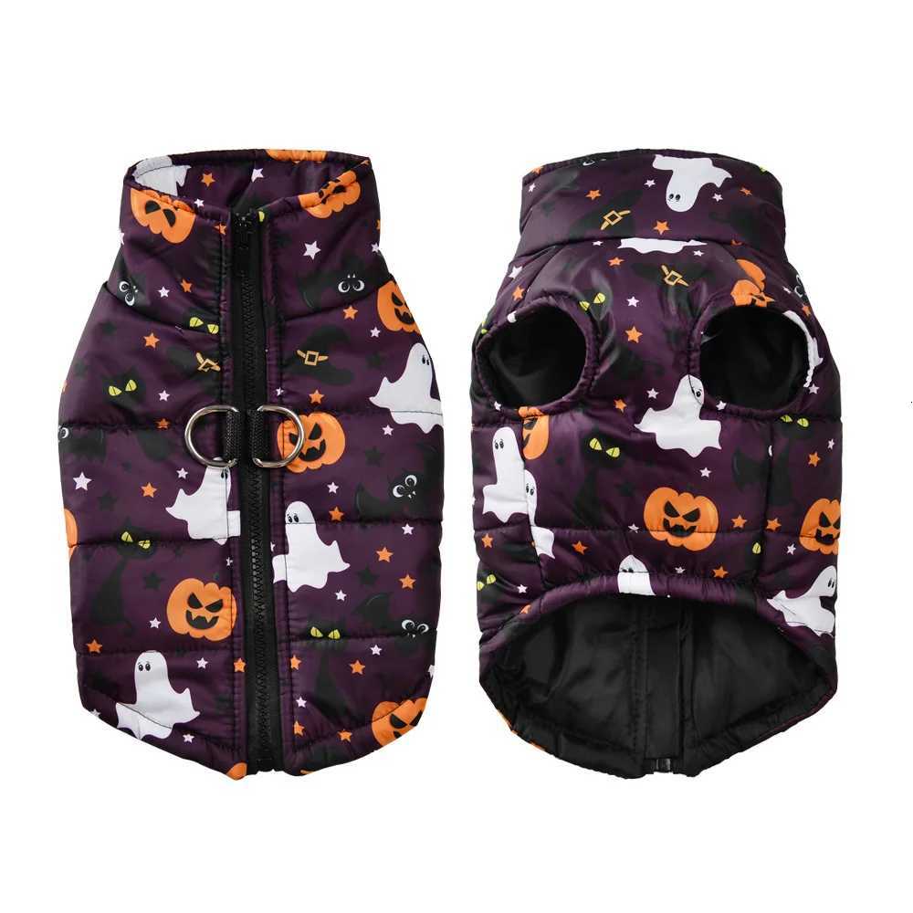 Halloween Pet Dog Clothes For Small Medium Dogs Cats Funny Print Puppy Coat Winter Warm Fleece Clothing French Bulldog CostumeW251017