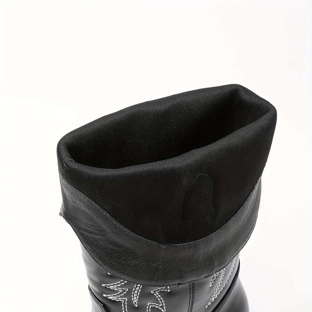 Women's White/Pink/Black Cowgirl With Wide Toe White Fringe-Like Patterns Pointed Toe, Round Heel Cone, All-Season Faux Furs-Like-Look-Like Net N