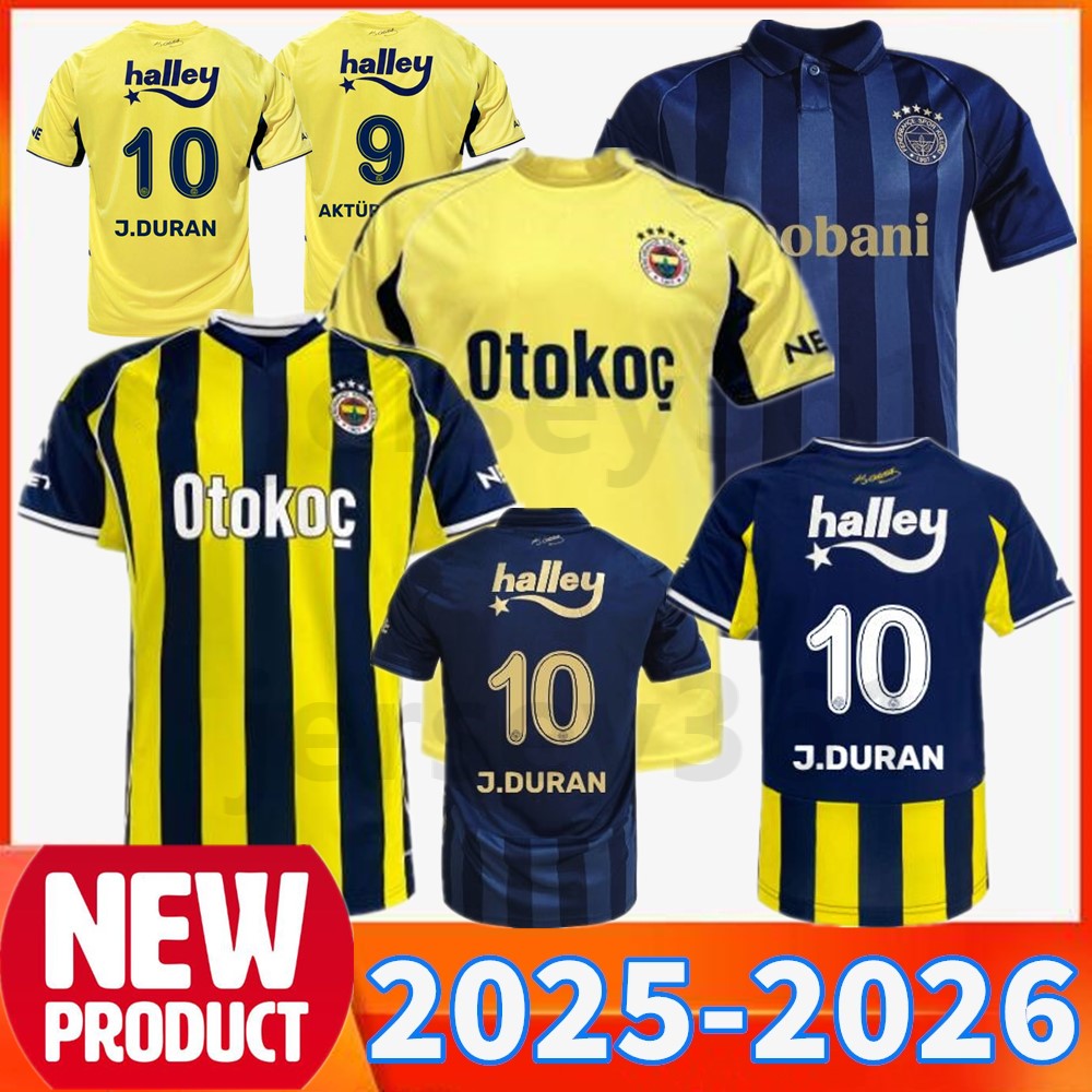 25 26 Fenerbahce Soccer Jerseys HOME AWAY THIRD jersey 2025 2026 Local Super Fenerbahce Team AKTURKOGLU Football T-Shirt Men Fans Short Sleeve Tshirts