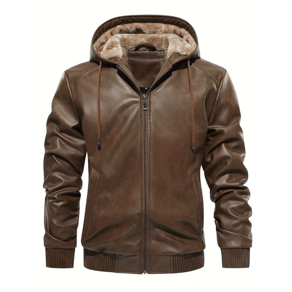 Vintage Jacket Men's Vintage-Style Breathable, Tear-Resistant, Hooded Zip-Up With Polyester Lining Casual Outdoor Wear Winter Multi-Pocket Design