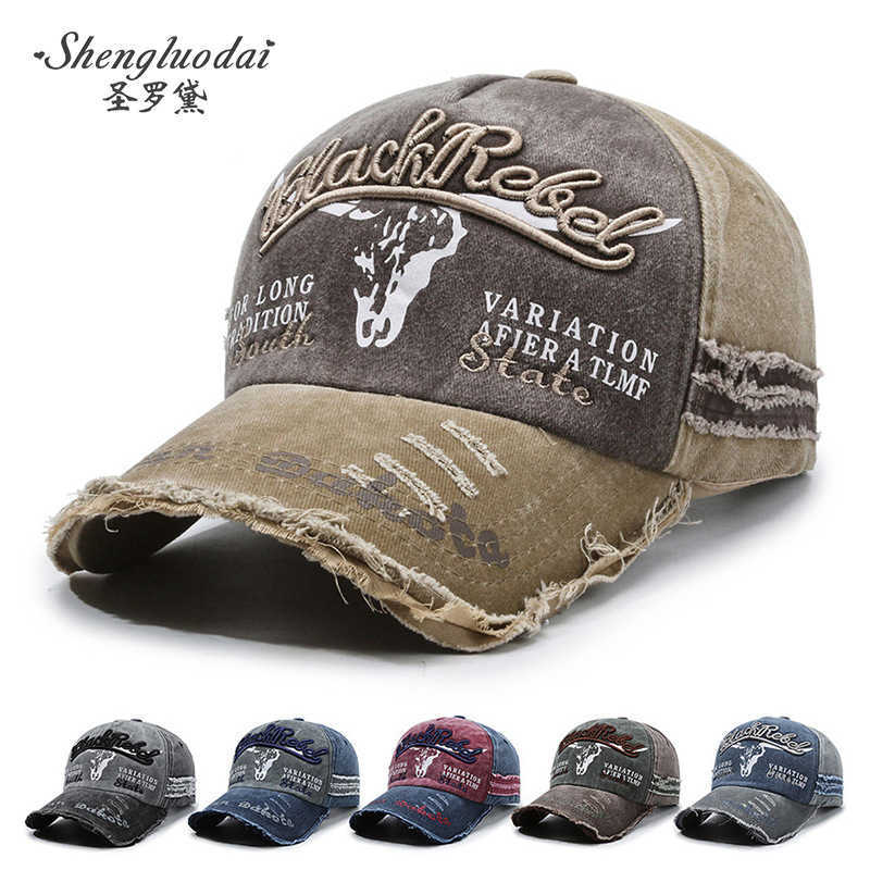Hat mens duck tongue hat mens spring and autumn sun visor washed old boys baseball cap breathable embroidery sun protection W251017
