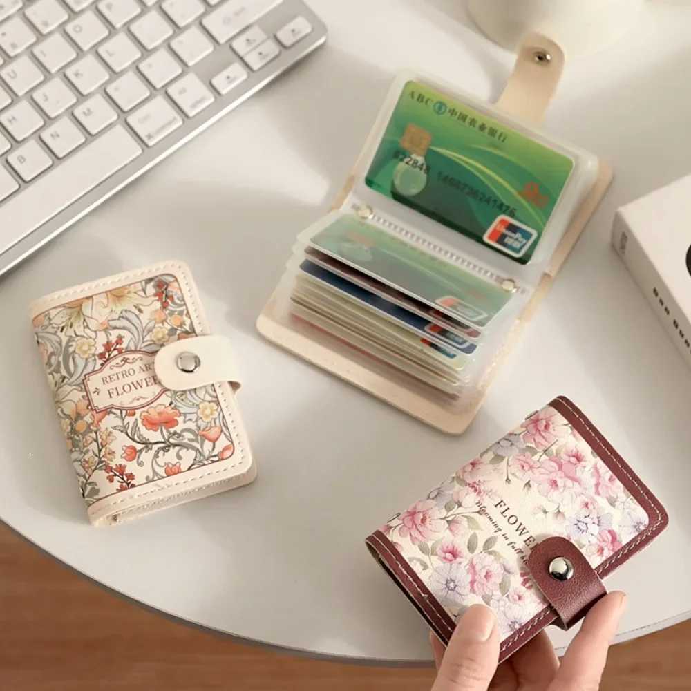 Creative 20 Card Pockets PU Leather Mini Wallets RFID Blocking ID Card Holder Laminated Concealed Pullout Business Card CaseW251017