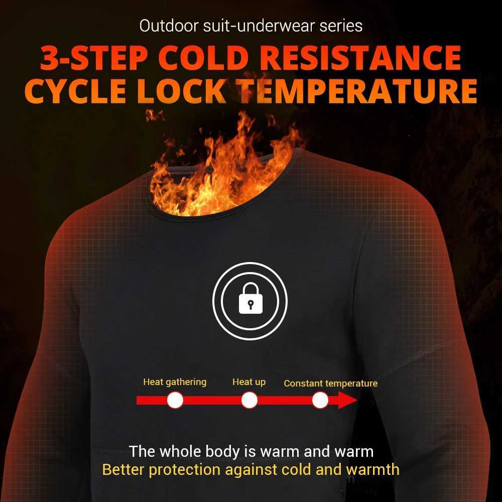 Selfheating Jackets Heated Thermal Underwear Men USB Electric Heated Ski Clothing Women Thermal Underwear Winter Pants Set H251017