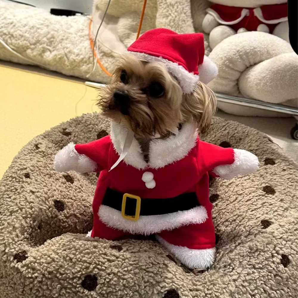 Christmas Dog Costume Funny Santa Claus Clothes For Small Medium Dogs Cats Cute Puppy Dress Up Apparel Chihuahua Pug Party GiftsW251017