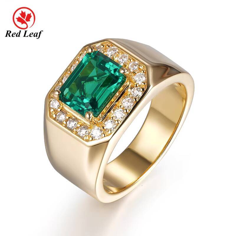 Redleaf Gemstones New Style Mens Hip Hop Style Fine Jewelry Custom Design 925 Sterling Silver Gold Plated Rings Moissanite