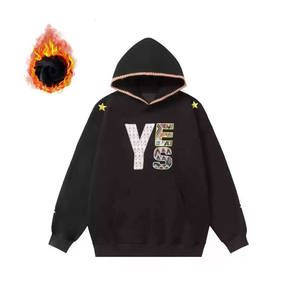 Lightweight American Trendy Brand Patchwork Embroidered Letter Hoodie Loose Lazy Style Women's Sweatshirt Spring Autumn