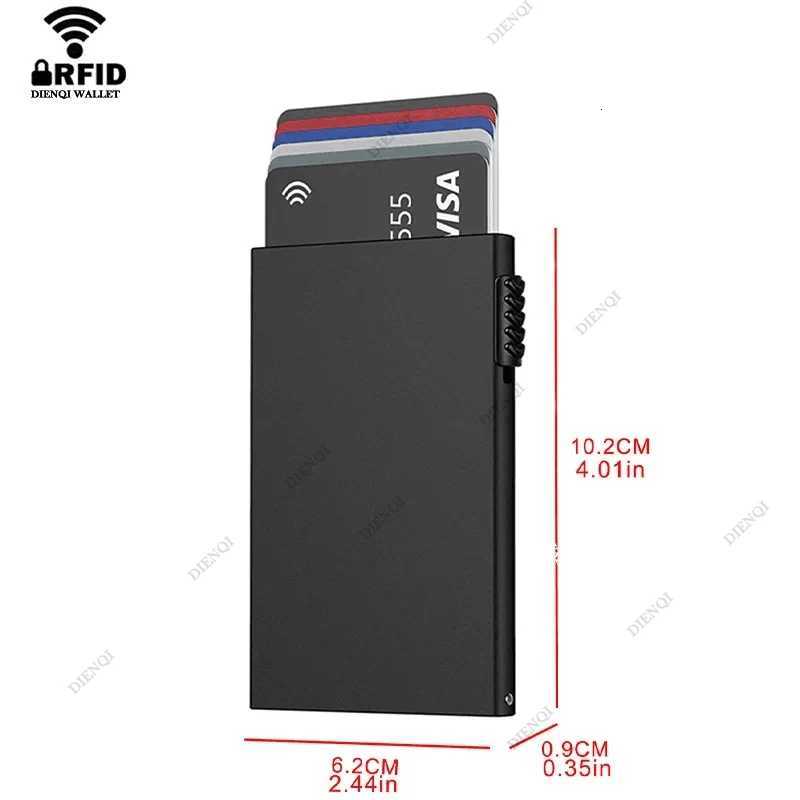 Rfid Credit Card Holder Smart Wallets Men ID Bank Cardholder Case Metal Thin Slim Pop Up Aluminium Minimalist Wallet Luxury GiftW251017