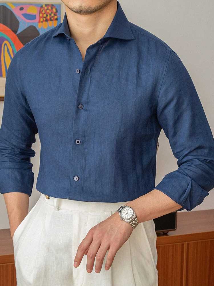 Mr Deer Tee Summer Thin Faion Long Sve irt Linen Casual Slim Fit Breathable Trendy Mens Casual irt Urban Sle J251017