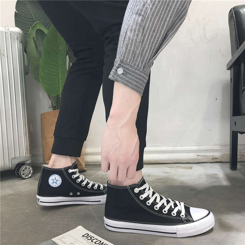 Dou Chuan New High-Top Canvas Unisex Trendy new Sneakers Korean Style Versatile Student Shoes