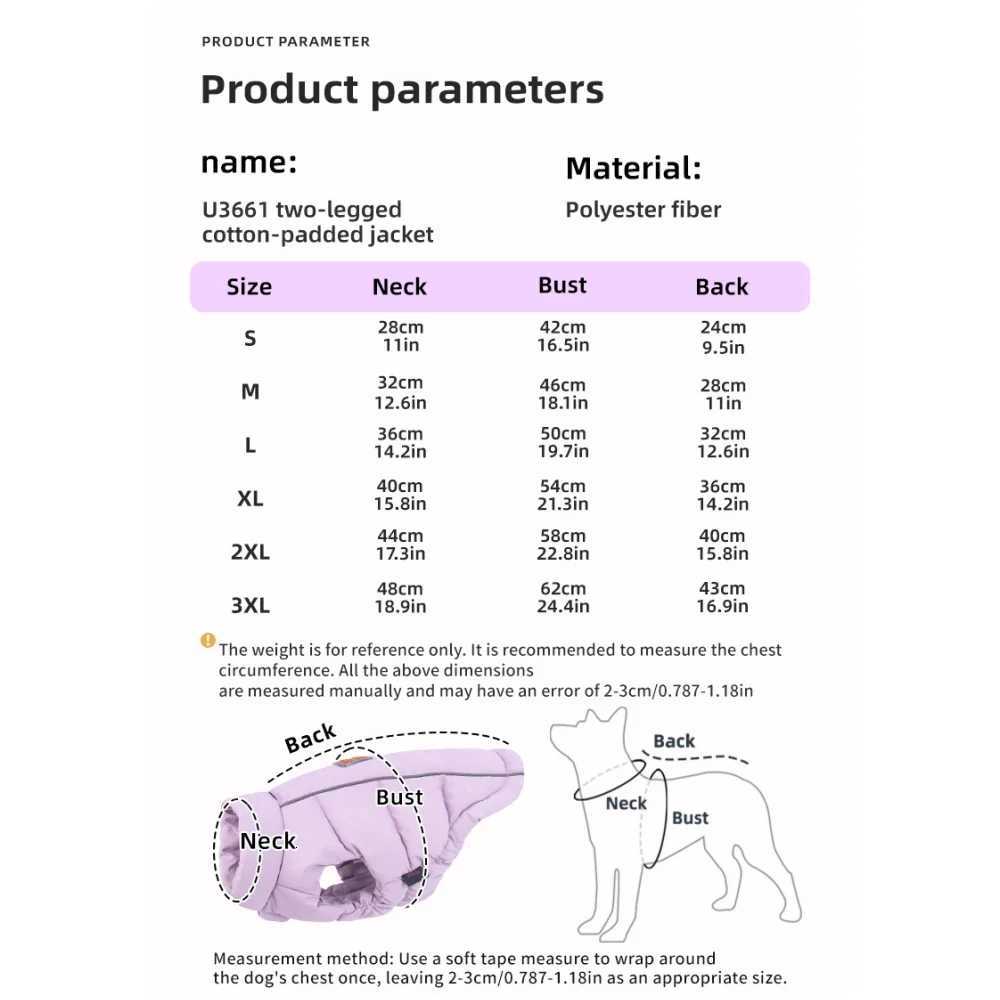 Winter Dog Coat Warm Windproof Puppy Clothes Easy to Wear Small Dog Vest for Teddy Poodle Chihuahua Korean Style FashionW251017
