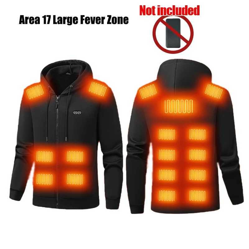 Hoody Jacket That Will Heat Up Windproof 17 Zones Heated Hoody Jackets Male Hoody Winter Warm Not Included The Power Bank H251017