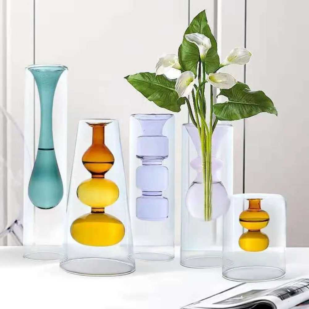 Creative Flower Vases Decorative Glass Bottles Hydroponic Planter for Wedding Centerpieces Living Home Office Table Decor C251017
