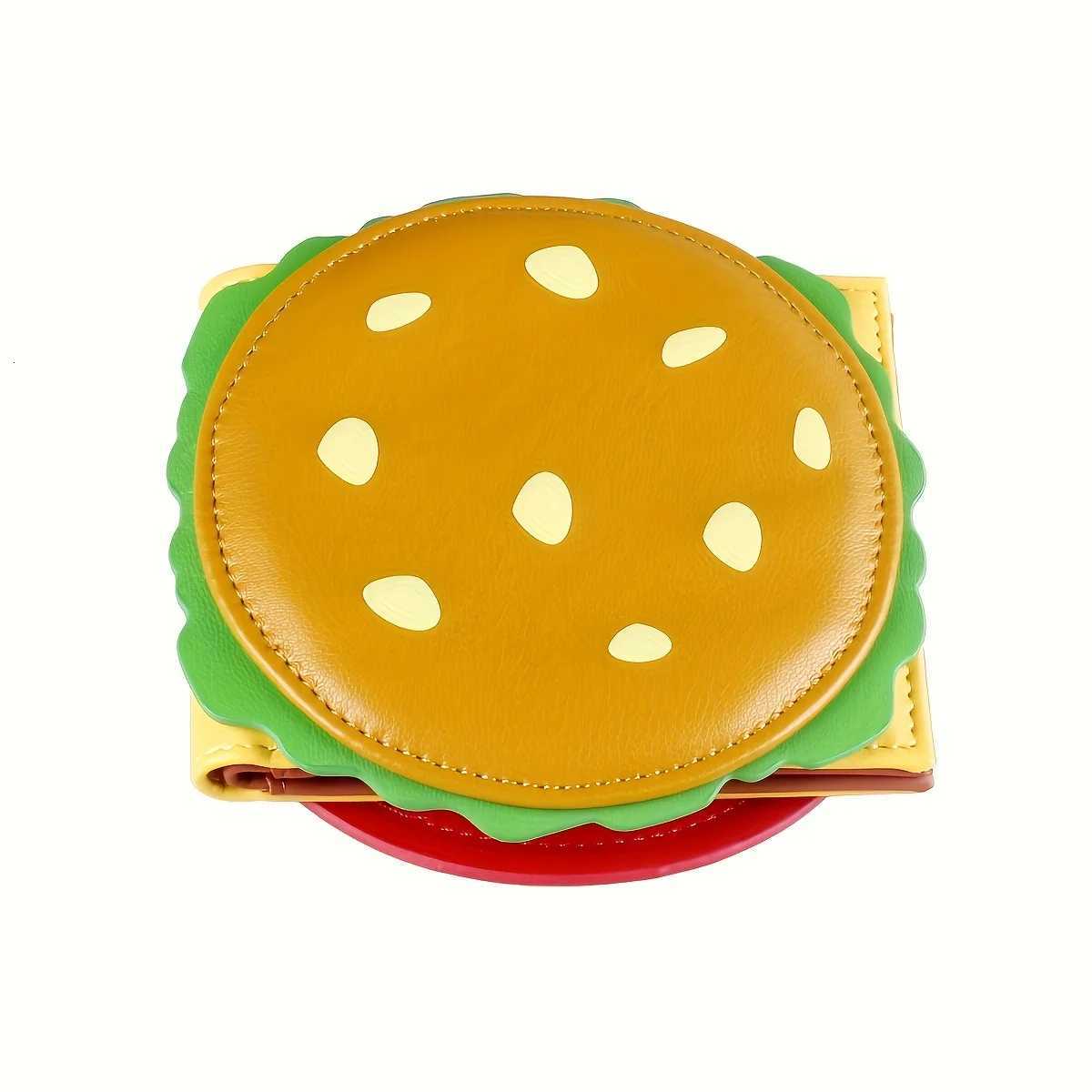 Fun Hamburger Shaped Wallet Krabby Patty Style Card Case Unisex RFID Blocking AntiTheft Design Thin PU Leather BillfoldW251017