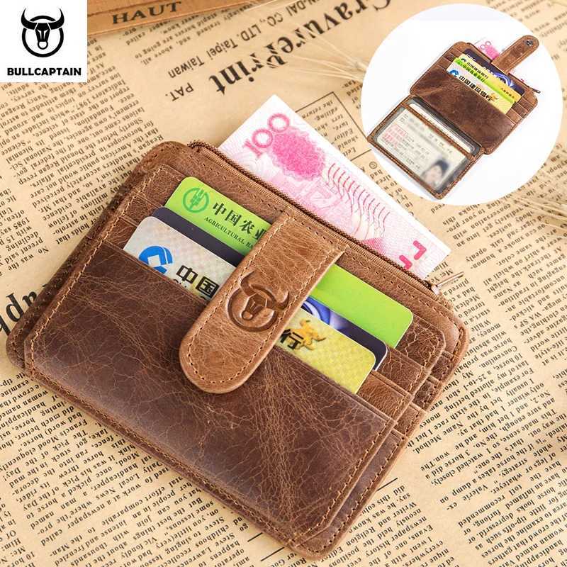 BULLCAPTAIN RFID Blocking Leather Wallet Credit Card ID Card Holder Wallet Money Case For Men And Women 2020 Fashion Retro BagW251017