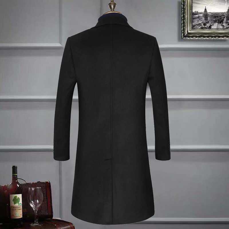 For the autumn and winter of 2025 there is a long woolen overcoat for middleaged and elderly men a business casual suit jacke J251017