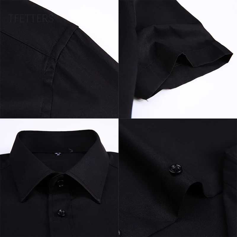 BROWON 6 Color Summer New Mens Shortsleeved Shirt Cotton Casual Business Shirt Mens Slim Solid Color Formal Shirt Men Clothing J251017