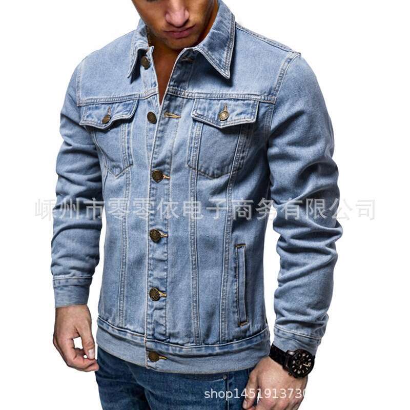 Spring And Autumn Trendy Cotton Casual Slim Fit Jacket Denim Coat Men's Clothing B5