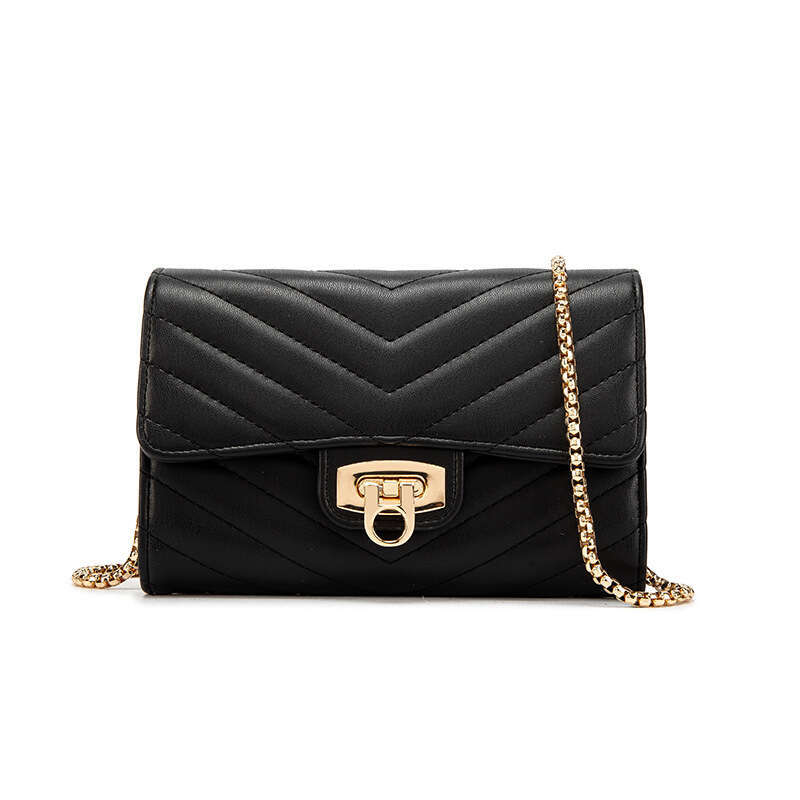 Fashion V Pattern Embroidered Small Square 2025 New Trend Versatile Lock Chain for Women High-end Handheld Crossbody Bag