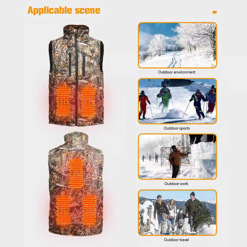Intelligent 5v Usb Charging Heating Outdoor Sports Forest Camouflage Hunting Cold Proof Vest H251017