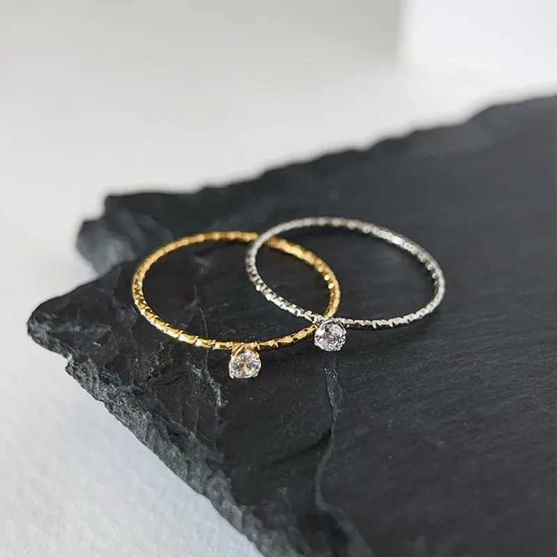 4mm Single CZ Stainless Steel Thin Faceted Ring Wedding Band for Women Girl Size 510W251017