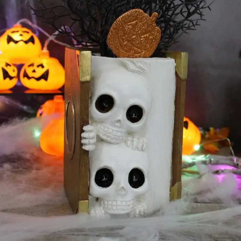 Skull Vase Skull Book Planter Pot Halloween Skeleton Planter Book Flower Planter Unique Creative For Garden Succulent Plant C251017