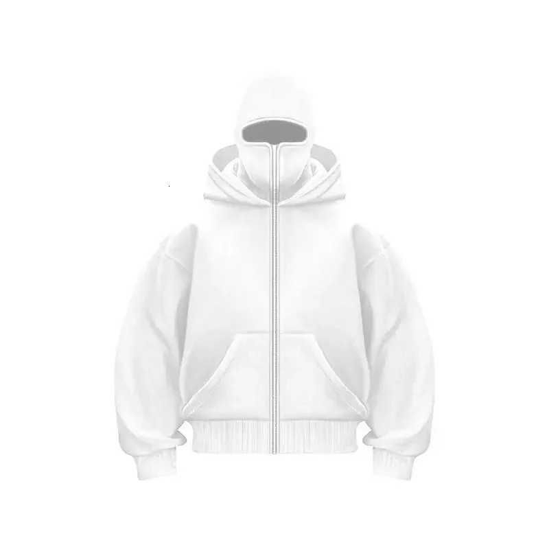 Adult Zipper Hooded Sweatshirt Soft Fleece Jacket With Hoodie Mask Men Women Windbreaker Casual Outwear Loose Sports Coat Tops Z251017