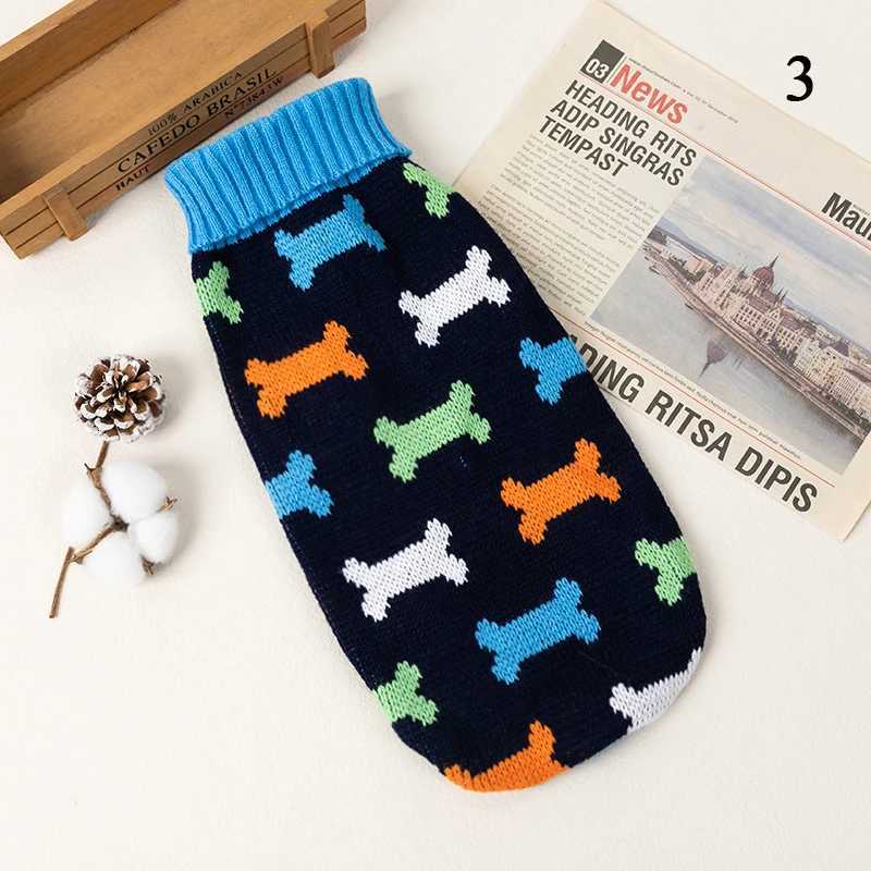 Winter Cartoon Dog Clothes Warm Christmas Sweater For Small Dogs Pet Clothing Knitting Crochet Pet Knitted Sweater Keep WarmW251017