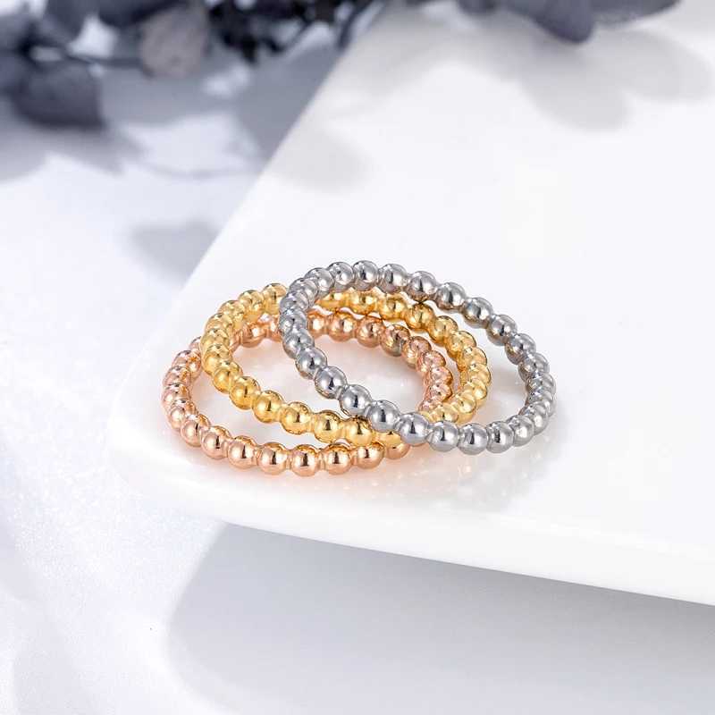 Cute Three in one Bead Chain Shape Ring Stainless Steel High Quality Jewelry Gift Ring For Women And Girls Drop ShippingW251017